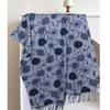 New Winter Warm Scarf Soft Faux Cashmere Shawl with Floral Print Double Color Neck Wrap Thick Fringe Stole for Women Luxury