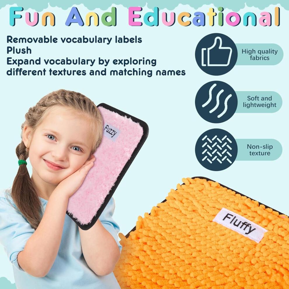 Tapetes Sensoriales, Juguetes Sensoriales de Pared, 12 Baldosas Sensoriales Texturizadas con Cuerda para Colgar en la Pared, Juguetes Sensoriales para Bebés con Autismo, Tapetes de Juego Táctiles