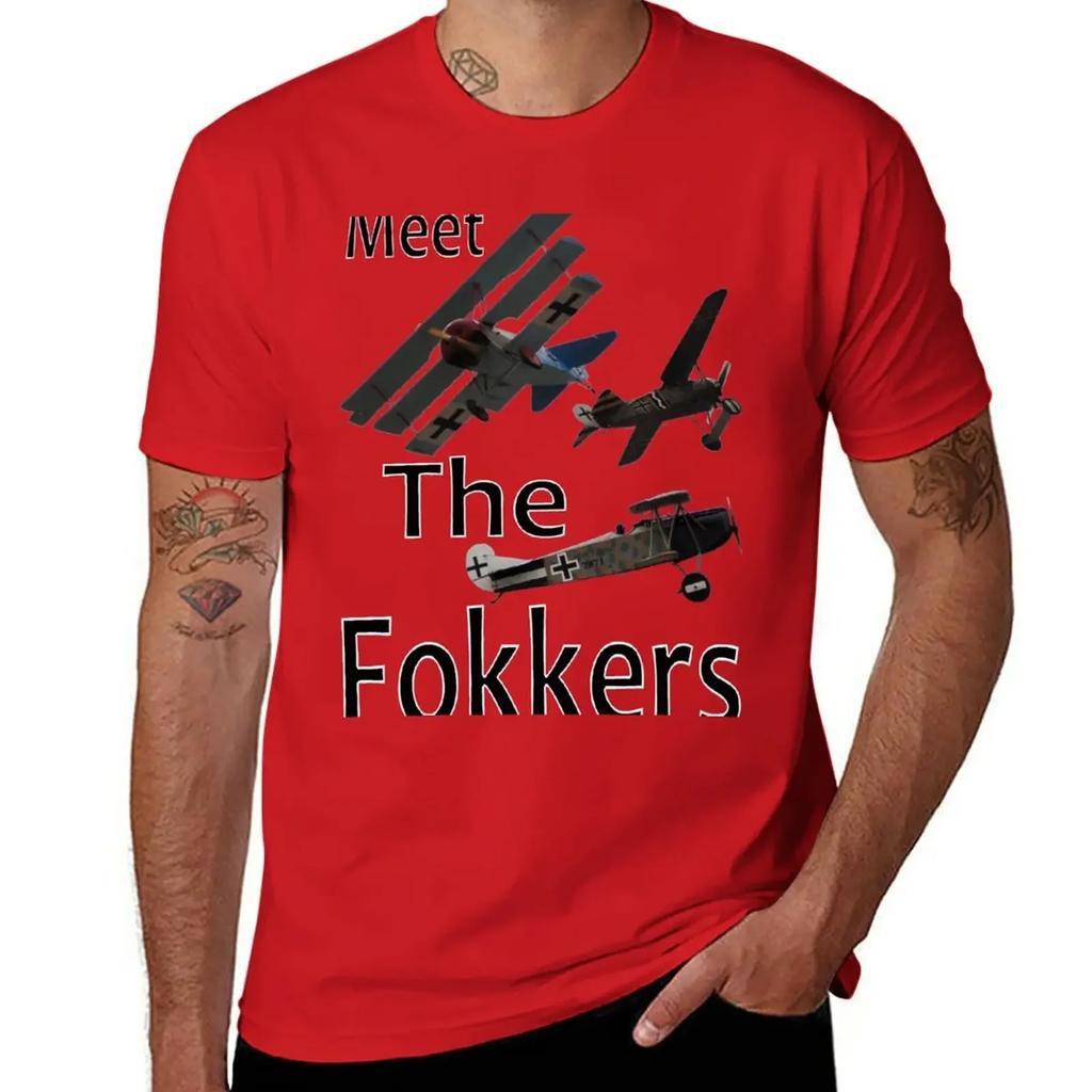 Meet The Fokkers Parody Design T-Shirt quick-drying customizeds mens t shirt