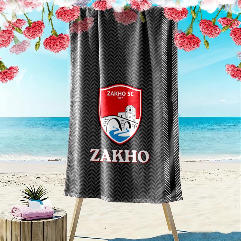 Zakho Sport Club Logo Print Beach Towel, Large Soft Quick Dry Towel for Beach Camping Swimming