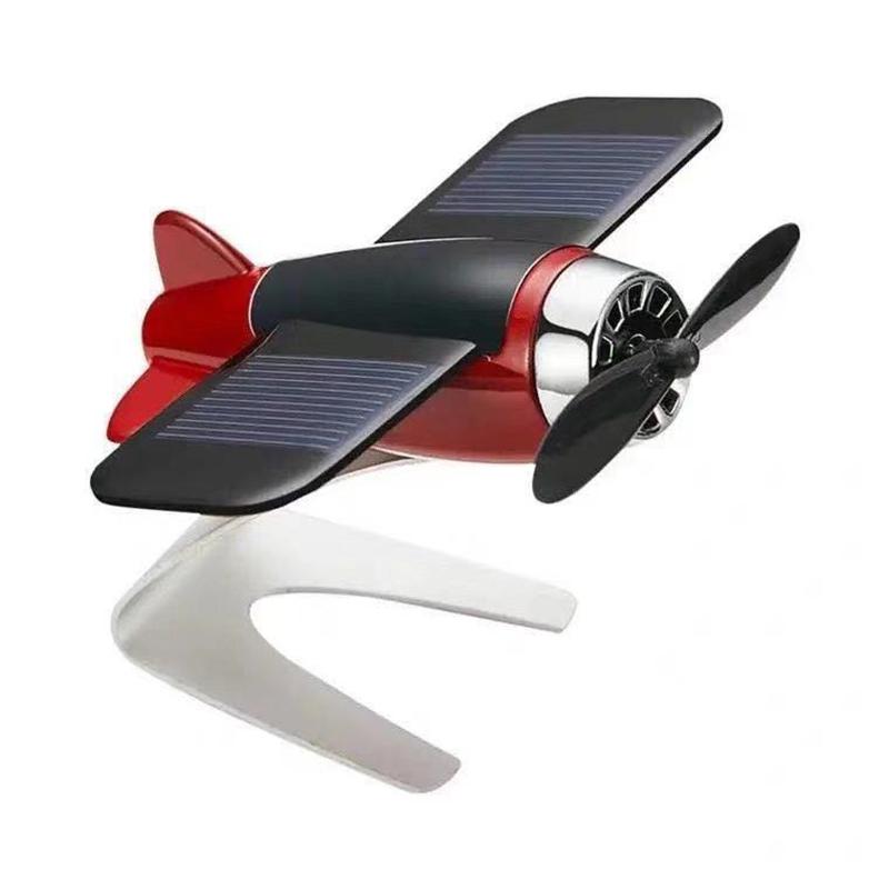 Dashboard Aircraft Ornament Solar Rotation Car Air Freshener Aromatherapy Diffuser Perfume Decoration for Office Home