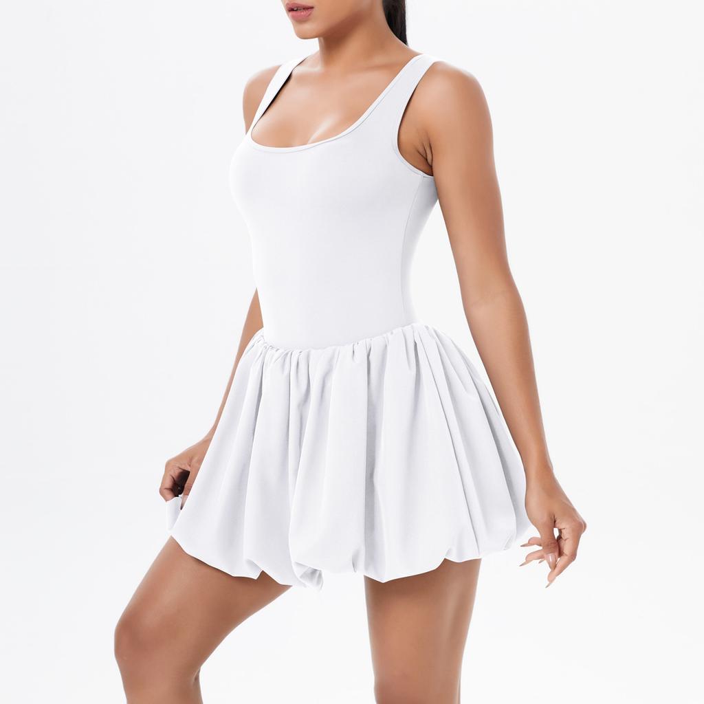 New Nude Fake Two-piece Sports Dress With Anti Glare Base, Outdoor Running And Fitness Tennis Skirt