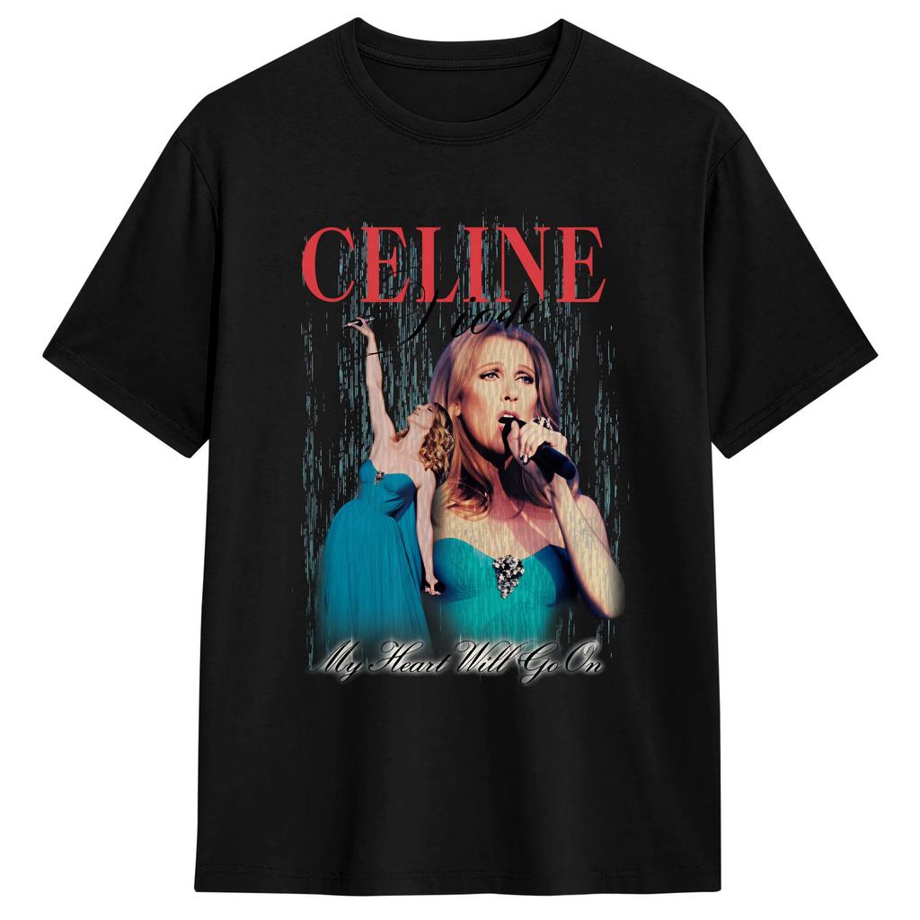 Celines Dion Tshirt Summer Novelty Tshirts Unisex Cotton Oneck 4xl 5xl 6xl Top Tees Shortsleeved Y2k Casual Tops