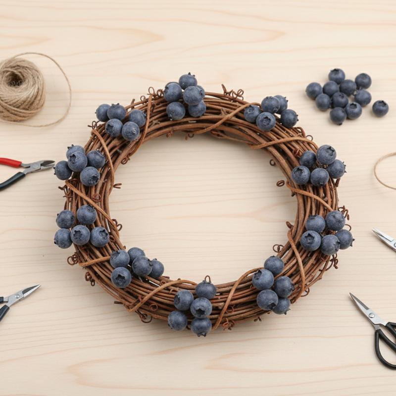 Lifelike Blueberry 20 Pcs Artificial Set Plastic Fruit for Bistro Coffee Shop and Decor