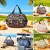 Folding Reusable Grocery Bag Floral Accordion Foldable Shopping Bag Nylon Heavy Duty Shopping Tote Fits In Pocket for Travel Picnic Camping