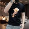 Men's Trendy Korean Style Casual Cotton T-Shirt - Short-Sleeved, Light Luxury, Round Neck