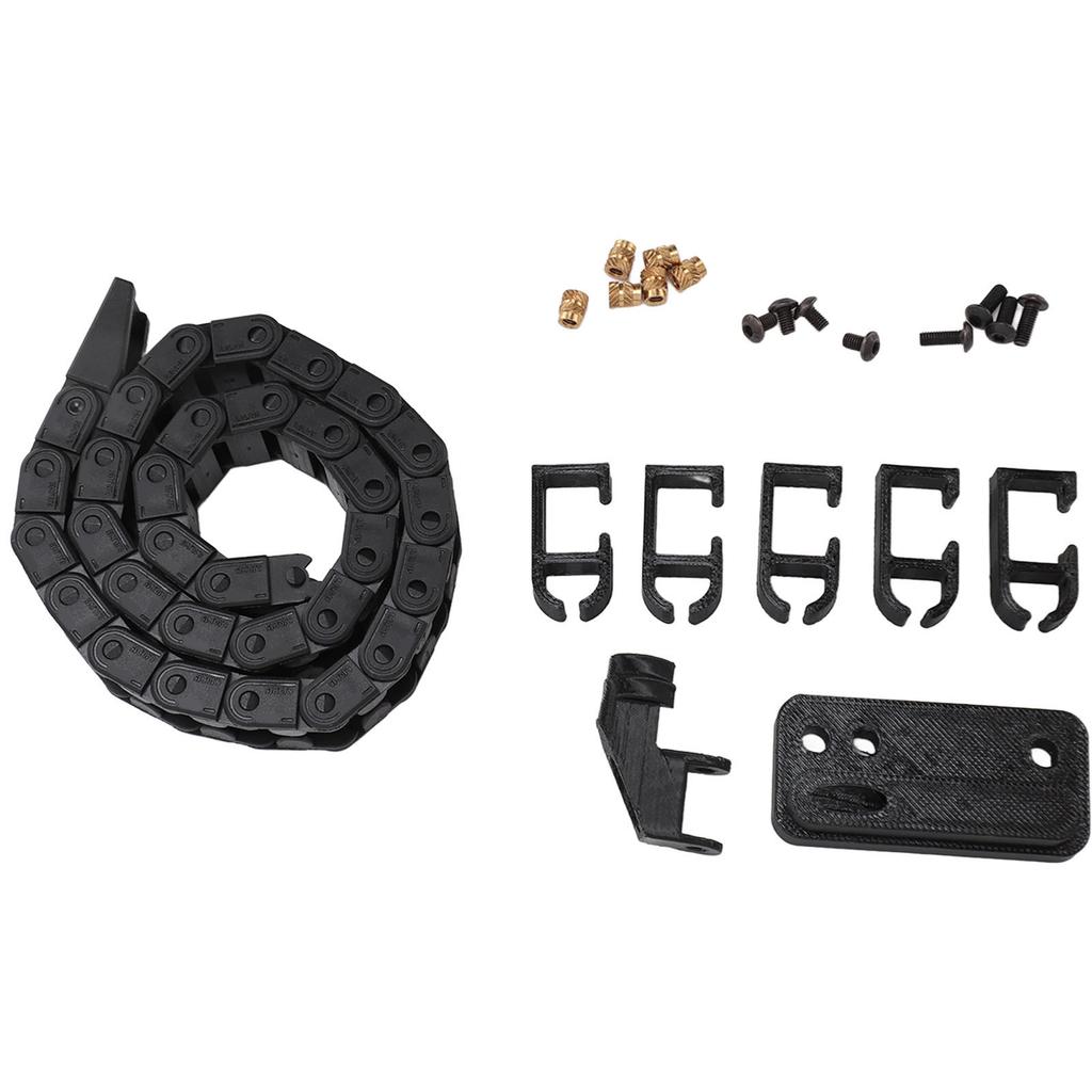 3D Printer Drag Chain 16.9in Black ABS Flexible Low Noise Easy to Install Wire Carrier Cable for Bamboo P1P Replacement