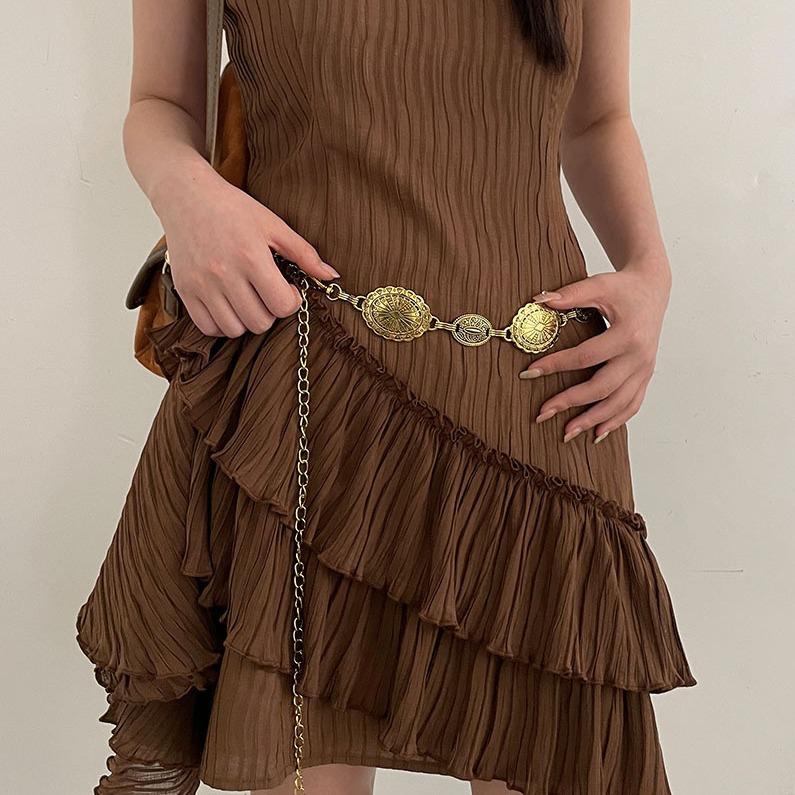 Premium Sense Metal Chain Belt Women'S Waist Decoration With Skirt Suit Hanfu Waist Chain Tide