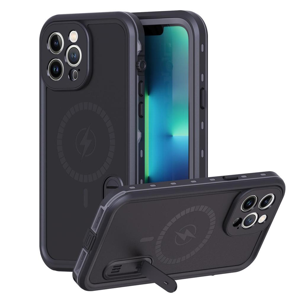 Red Pepper Magnetic Waterproof Case for iPhone 13 Pro Max - Outdoor Diving Sports Protective Cover