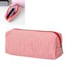 Multiunction Striped Pencil Case Water Resistant Polyester Pen Pouches Travel Cosmetics Bag For School Office Supplies