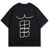 Abdominal Muscle Print Tshirt Short Sleeve Tshirt Sports Top Summer St