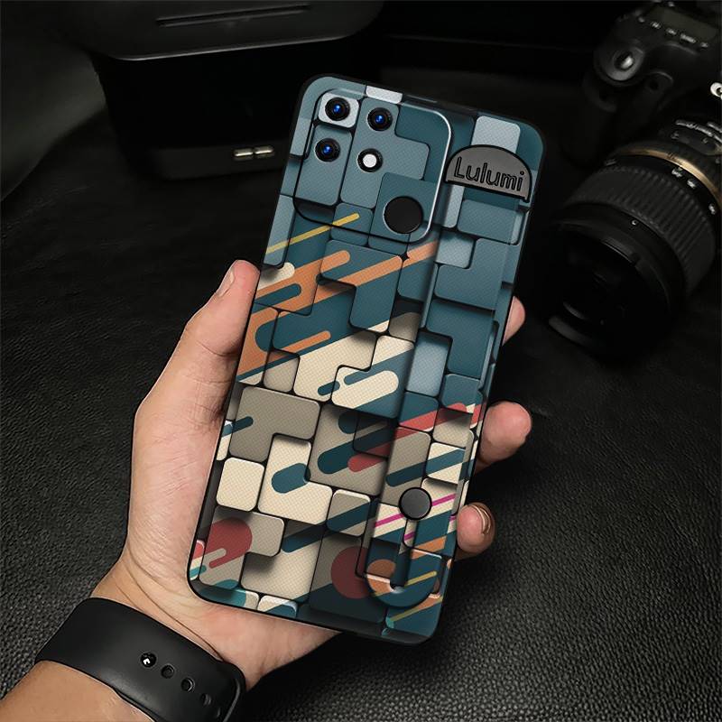 Anti-knock Anti-dust Phone Case For OPPO Realme Narzo 50A Plain color Commerce Kickstand Fashion Design Protective