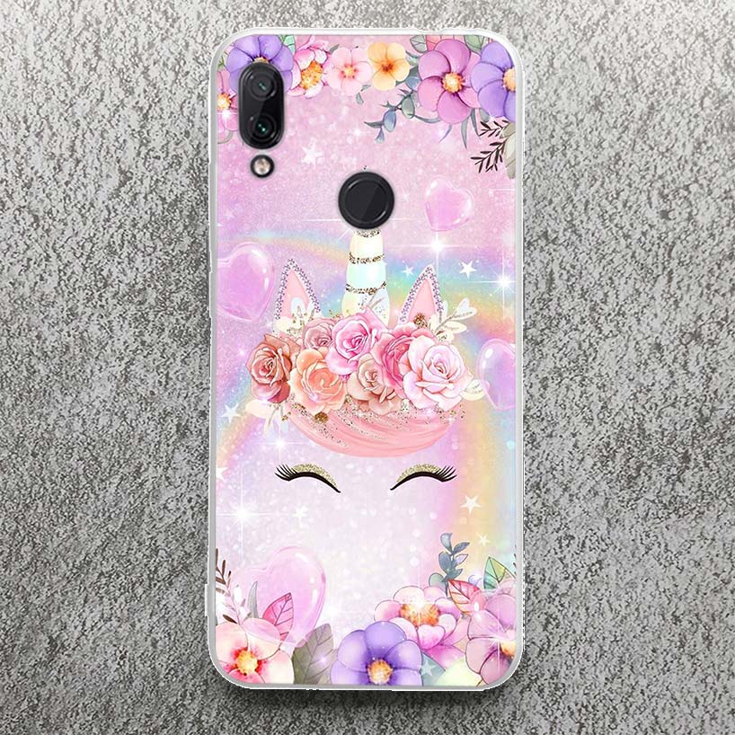 Pink Unicorn Rainbow Phone Case For Xiaomi Redmi 9 9A 9C 9T 10 10A 10C 12 12C 8 8A 7 7A 6 6A S2 K20 K40 Pro Soft Silicone Cover