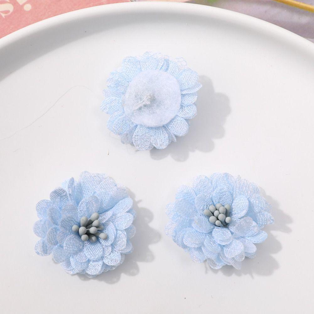 10PCS Artificial Camellia Cloth Applique Multilayer Jewelry Accessories  Sewing