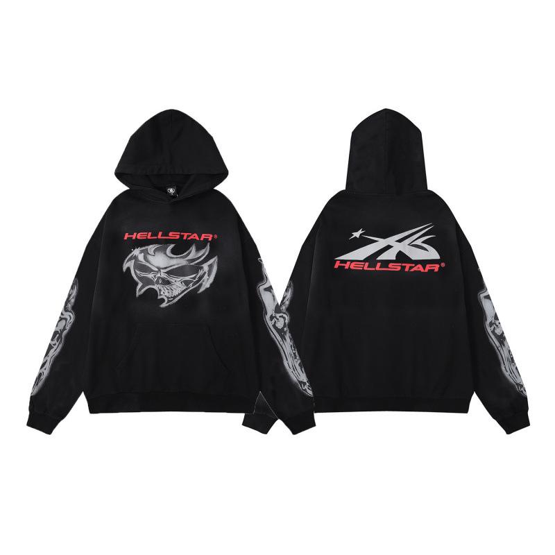 Unisex Retro Distressed Print Hoodie - Herbst/Winter Mode