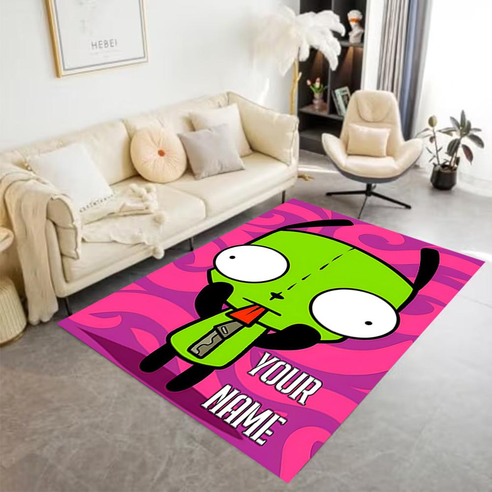 Alien Space Adventure Personalized Name Carpet Design for Entryway Playrooms Dormitory Dining Room Anti-slip Rug Decorate Offices Best for Christmas