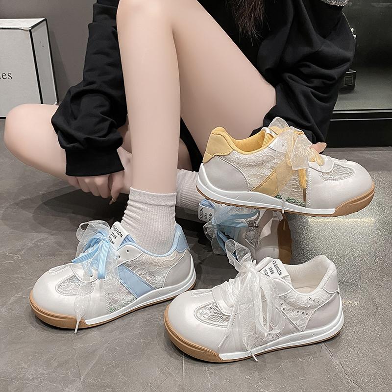 Lace Mesh Flats Casual Sport Shoes Woman Lace-Up Women Sneakers Summer 2025 Fashion Running Breathable Comfort Zapatillas Mujer