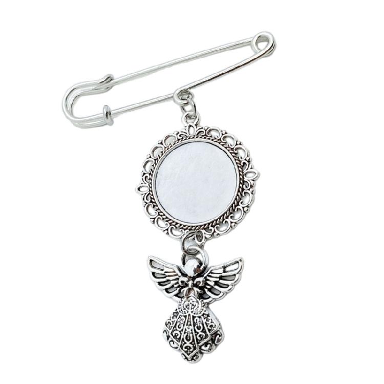 Blank Badge Pin Photo Frame Brooch Heat Transfer Blank Lapel Pin Alloy Material