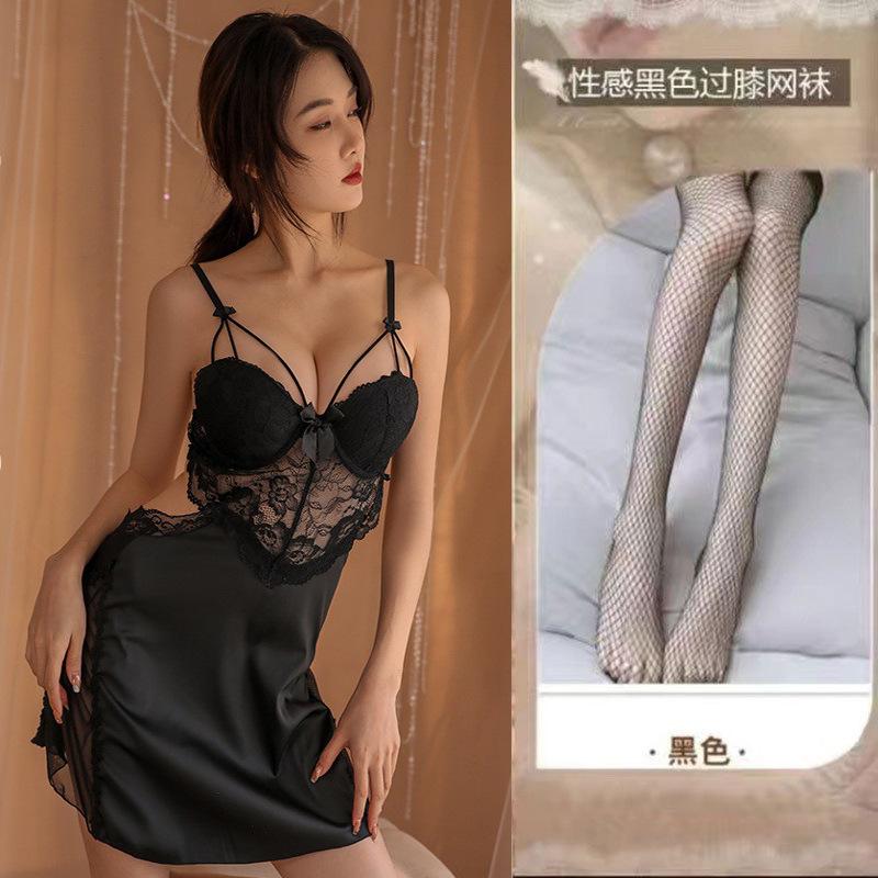 Sexy lingerie sexy lace section uniform seduction perspective passion pure lust nightdress suit