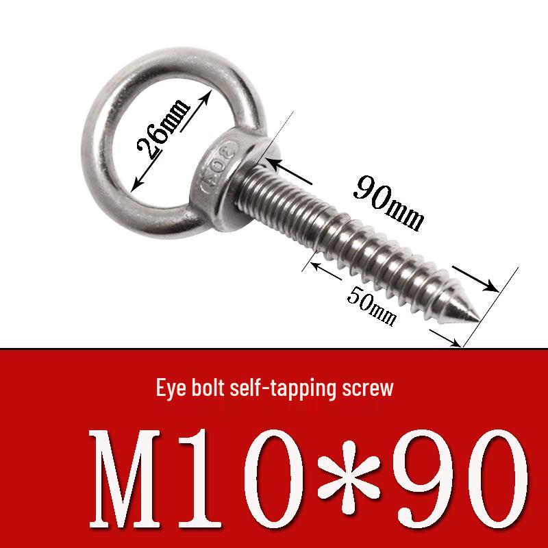 Stainless Steel 304 Eye Bolt, Self-Tapping Screw Eyelet, Butterfly Hand-Tight Self-Sheep Horn Nails