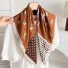 Qiandongge Camellia Cotton and Linen Small Square Scarf Silk Scarf New Women's Thin Imitation Velvet Shawl Scarf Headscarf Scarf