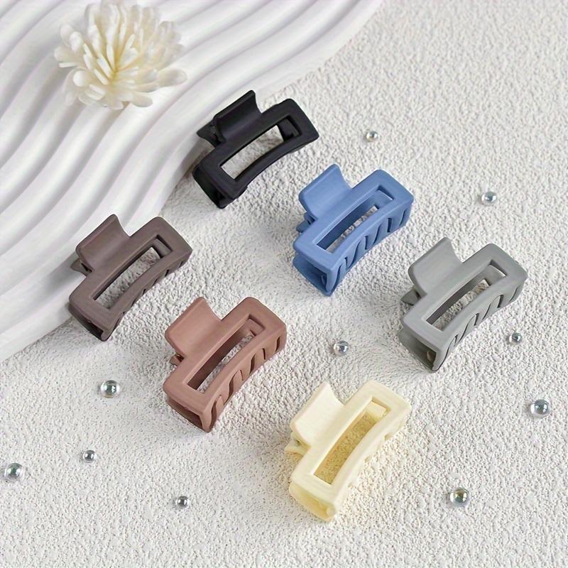 6-piece Macaron Rectangular Small Claw Clip Matte Frosted Plastic Small Claw Clip Bangs Broken Hair Clip Cute Macaron Sweet Claw