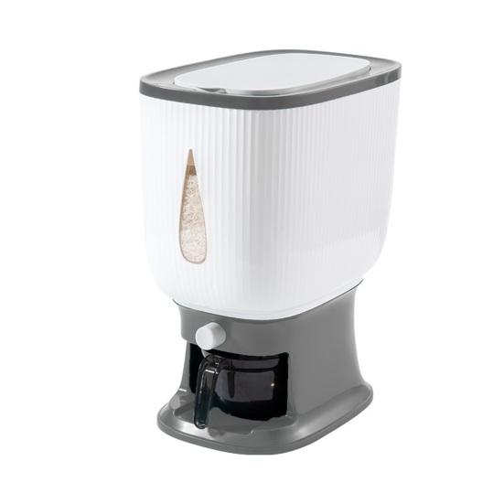 

Rice Dispenser Moisture-Proof Rice Storage Bin 22.05lbs Capacity Household Sealed Rice Container with Measuring Cup for Kitchen Shelf Pantry