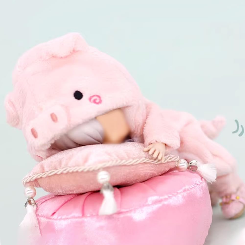 HIGHAWK Obitsu 11 OB11 Size Obitsu Doll 11 GSC Doll BJD Doll 11cm Doll Outfit, Clothes, Animal, Homewear, Clothes, 1/12 Clothes, Fluffy, (Pig)