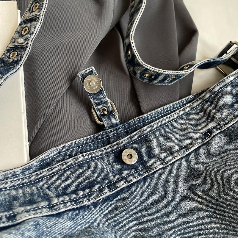 Große Tragetasche Damen Denim Schultertasche Unterarmtasche