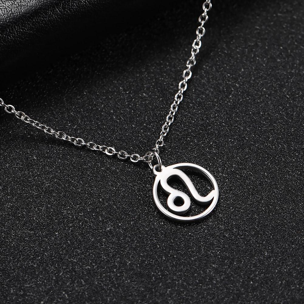 Cazador Zodiac Pendant Necklace for Women 12 Constellation Aries Pisces Gemini Chocher Stainless Steel Jewelry Gold Color Gifts