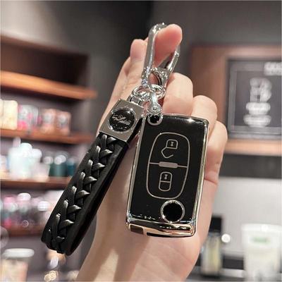 Girly Key Fob Cover with Keychain for Peugeot 207 307 308 407 3008 5008 807 Expert Partner Citroen C2 C3 Picasso Berlingo