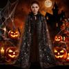 Leichter Halloween-Kapuzenumhang Halbtransparenter Langer Umhang Spinnennetz-Netzstoff Cardigan Damen