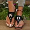 Women's beach flip flops  summer sandals metal buckle platform slippers women's casual shoes plus size 43