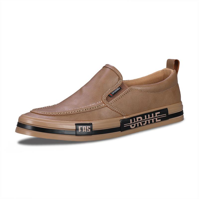 Spring Trendy Shoes Men's Shoes One Step Lazy Shoes Trendy Versatile Men Casual Breathable Leather Shoes Driving Shoes Men