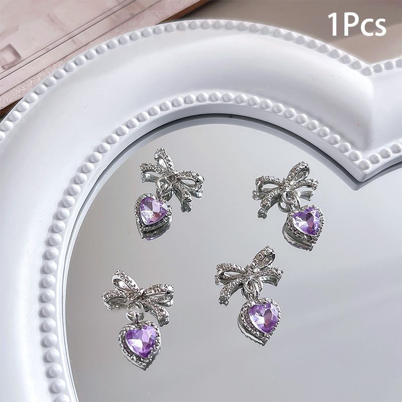 

1 шт. Роскошные Кавайные Бантики Шармы для Нейл-Арта 3D Японский Сплав Галстук-Бабочка Ювелирные Изделия Украшение для Ногтей DIY Подвеска Любовь Аксессуары фиолетовый