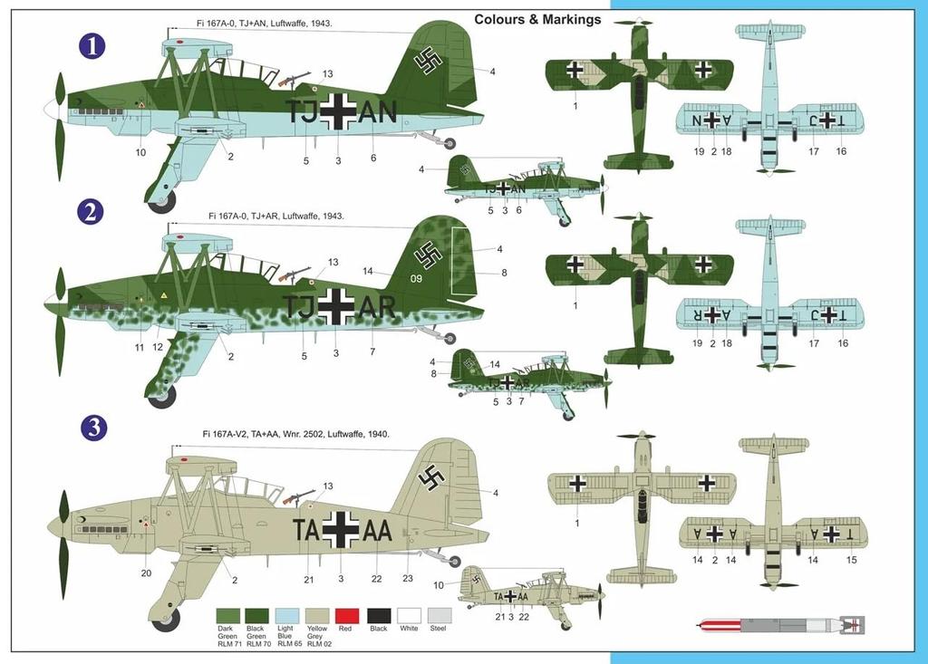 AZ Model Scale Luftwaffe Premium Edition Plastic Model Kit AZMP7203 1/72 Fi167A-0