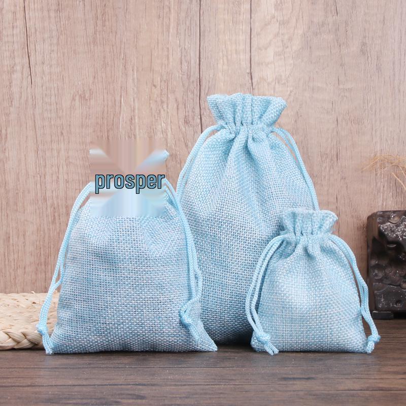 Imitation Linen Drawstring Pouch: Jewelry Storage & Christmas Gift Sachet