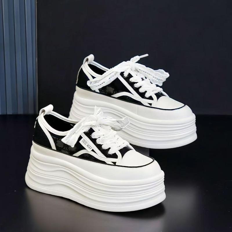 Bear white shoes spring new thick-soled white breathable small fashion inner height-increasing women's shoes