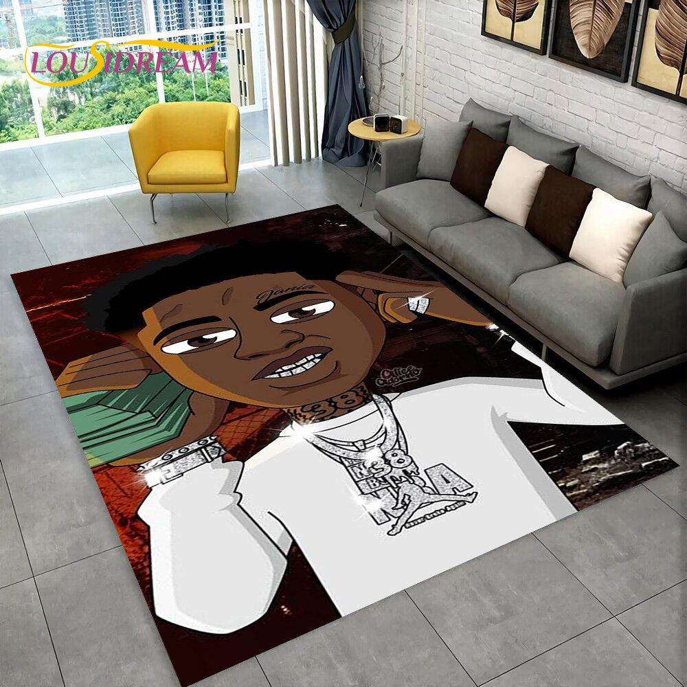 Tappeto Area Hip Hop Art Rapper Leggenda Star, Tappeto per Casa Soggiorno Camera da Letto Bambini Divano Zerbino Decorazione, Tappetino Antiscivolo