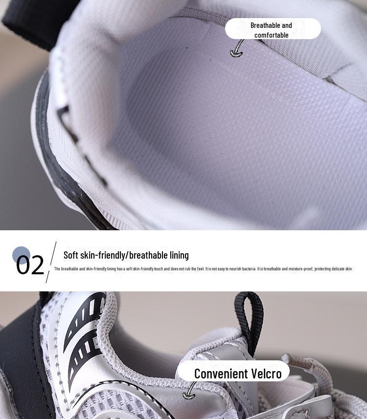 Boys' Toddler Non-Slip Breathable Mesh Athletic Shoes, Age 1-5, Soft Bottom, Spring/Autumn.