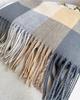 Unisex Korean Plaid Thick Winter Scarf with Tassels - Imitation Cashmere Shawl