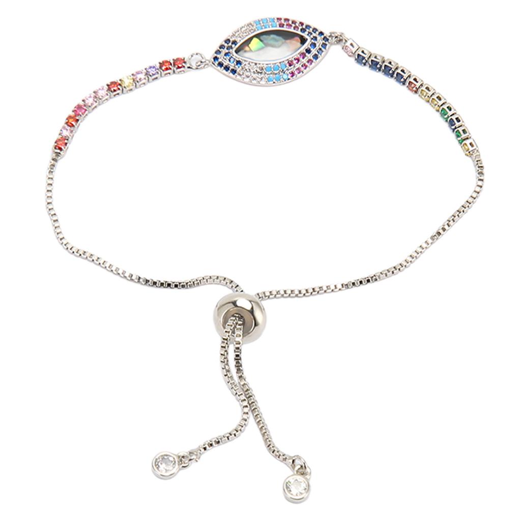 Turkish Evil Eye Bracelet Women Stylish Zirconia Pull Bracelets Hand Jewlery for Mother Friends