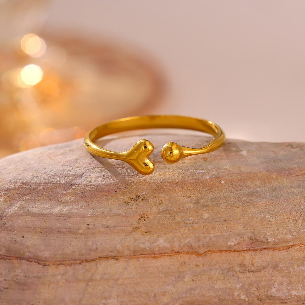 Romantic Mini Heart Proposal Rings For Women Elegant Fashion Gold Color Stainless Steel Ring Minimalist Anillos Wedding Jewelry