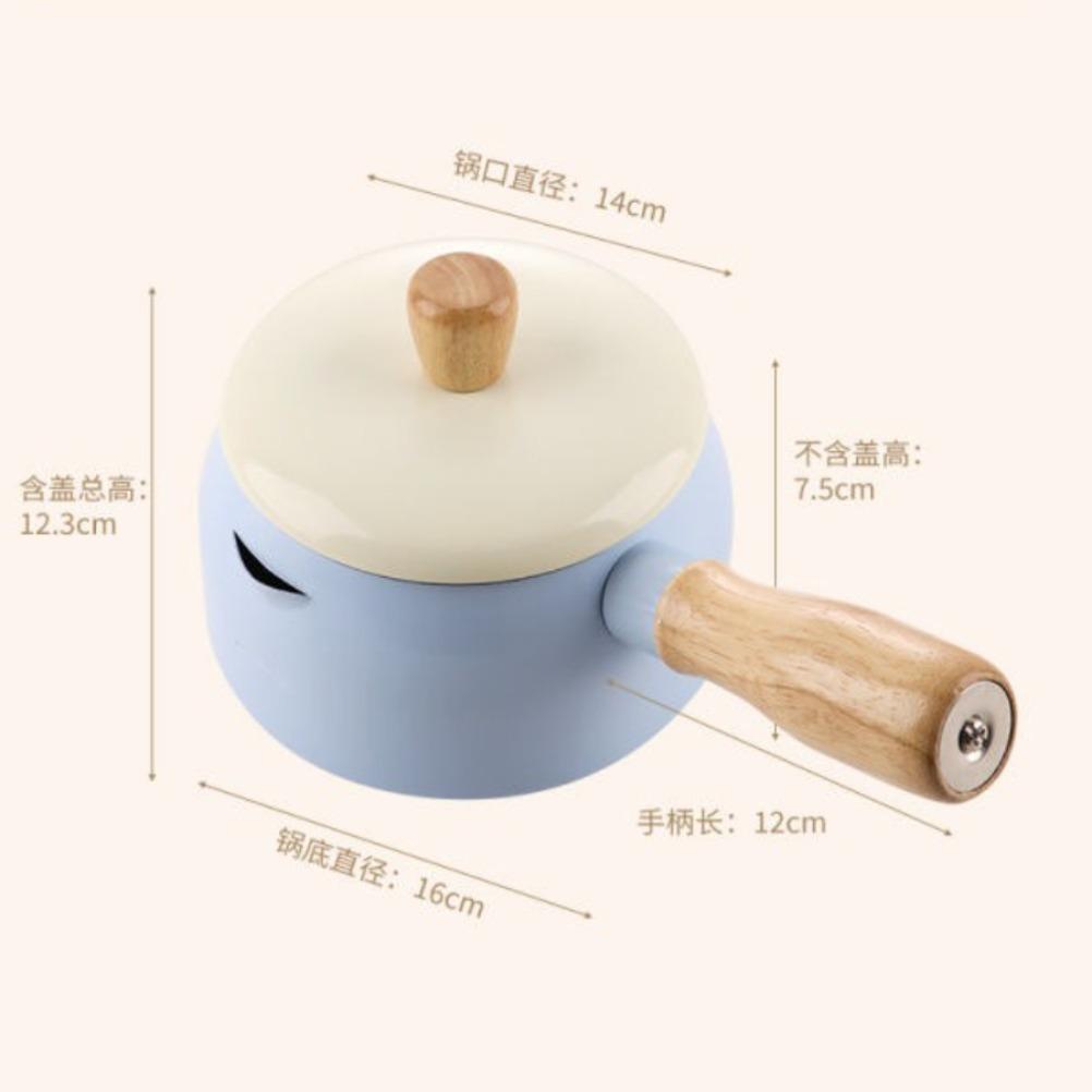 Japanischer Stil Milchkännchen 14cm Antihaftbeschichtet Einzelgriff Kochtöpfe Reines Eisen Flacher Boden Nudel Ergänzungsnahrung Kleiner Topf