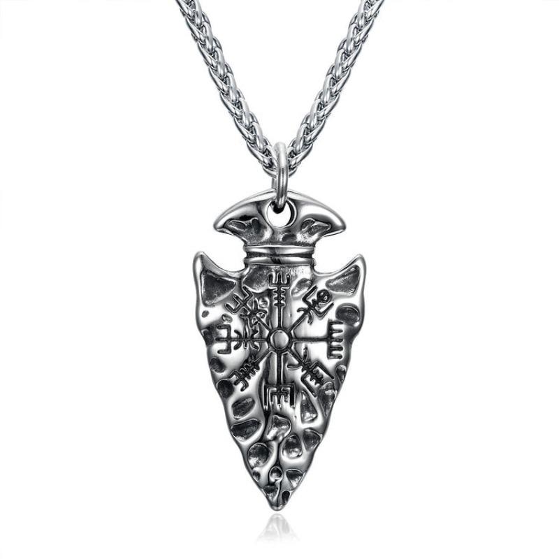 Vintage Viking Spear Rune Pendant Necklace Party Punk Necklace Talisman Jewelry