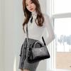 Crocodile pattern glossy handbag women's shoulder messenger bag