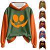 Women's Pullover Hoodie with Halloween Print Long Sleeve Drawstring Hood