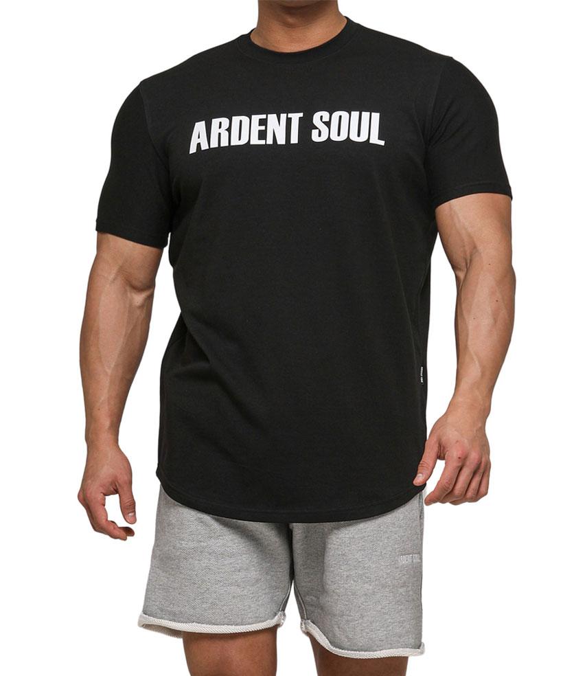 Adent Soul Modal Spandex Simple Logo Muscle Fit Short Sleeve T-Shirt 3 Colors Charcoal/M