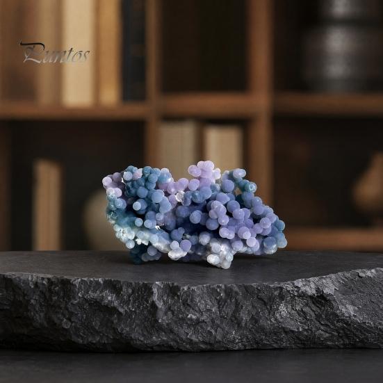 Smooth Polished Rocks Natural Grape Agate Crystal Cluster, Mineral Gemstone, Stone Landscaping for Aquarium Terrarium Decor, Unique Gift Collectors
