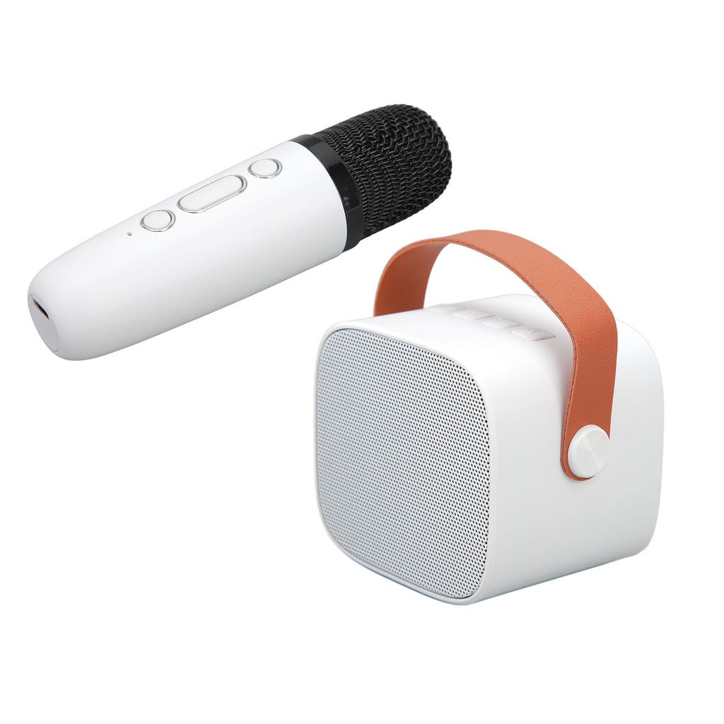 Mini Bluetooth Speaker Portable Wireless Speaker Karaoke Machine With Microphone For Home Party Birthday White